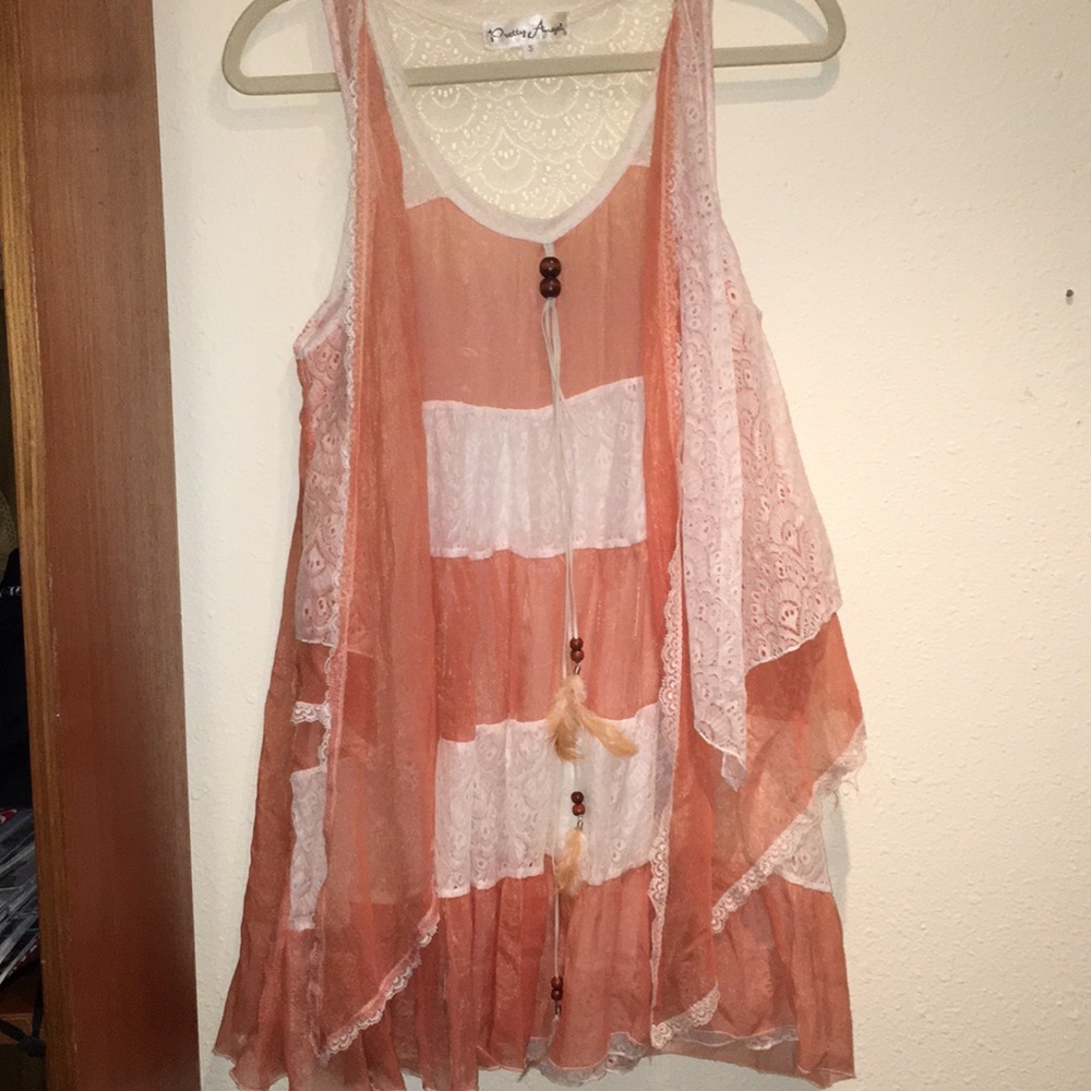 Salmon color. Perfect summer dress